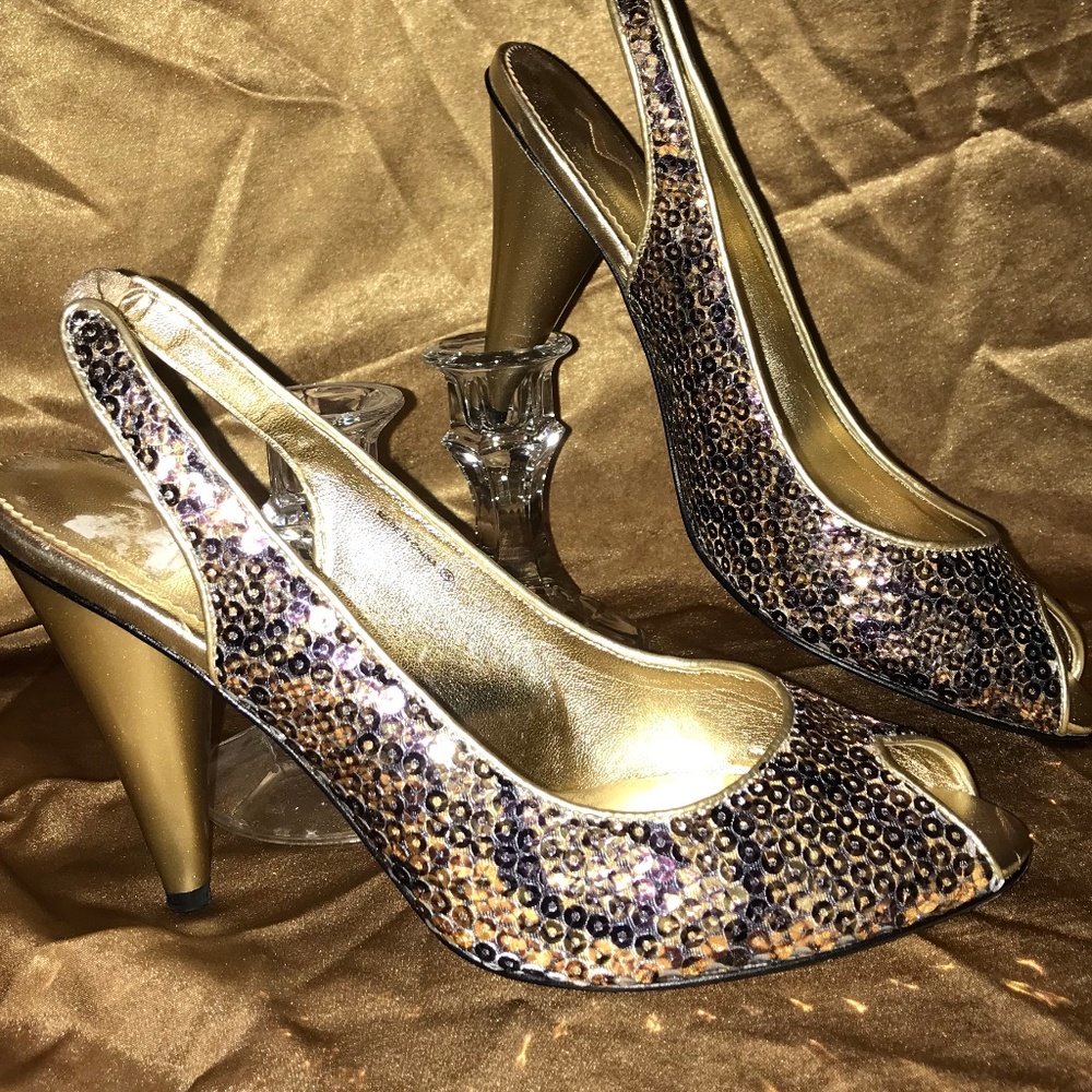 Sparkling sling back heel Woman Sz 8.5